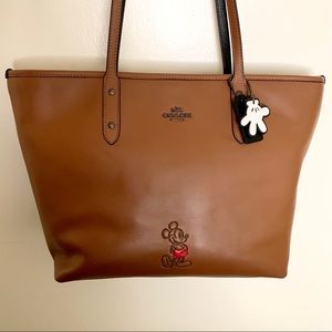Disney x Coach Mickey Saddle Leather Tote Bag